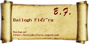 Ballogh Flóra névjegykártya